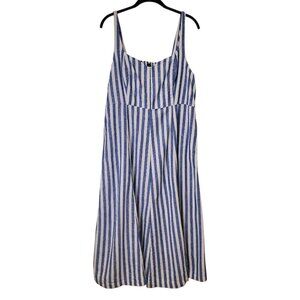 Old Navy - Striped Linen Blend Fit & Flare Dress Sz XL